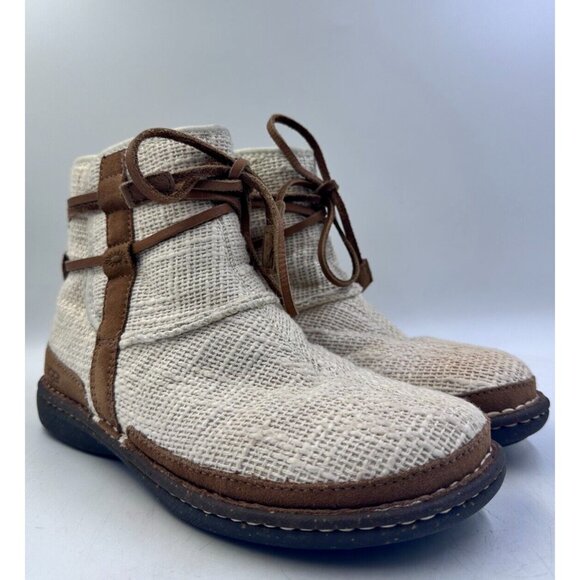 UGG Australia Women Ladies Jute Tie Up Faux Fur Insulated Low Ankle Boots Sz 9 - Picture 3 of 8